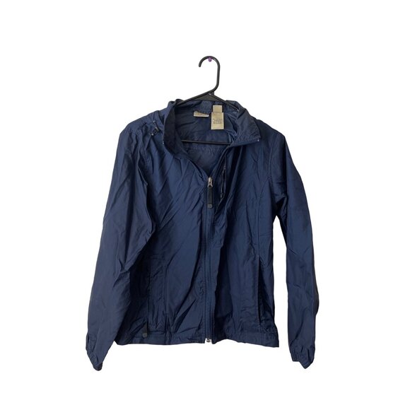 L.L. Bean Women's Windbreaker Zip Up Hooded Rain Coat Blue Size Small - Picture 1 of 4